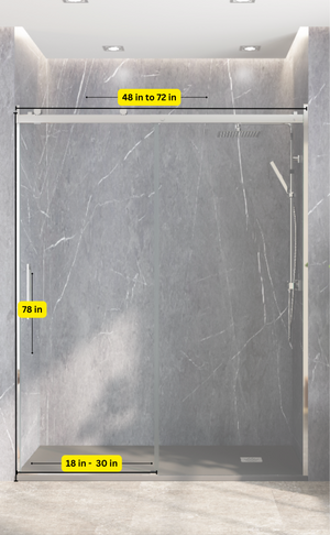 Standard Shower Sliding Glass Door - Chrome