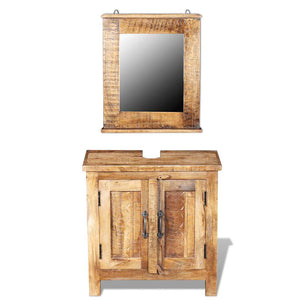 Bathroom Furniture Set Various Natural Wood Shades Solid Mango Wood