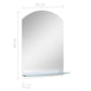 Wall Mirror Transparent Tempered Glass 7.9 x 15.7 in