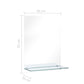 Wall Mirror Transparent Tempered Glass 11.8 x 19.7 in Wall Mirror