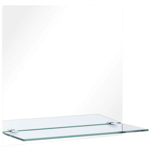 Wall Mirror Transparent Tempered Glass 15.7 x 15.7 in Wall mount