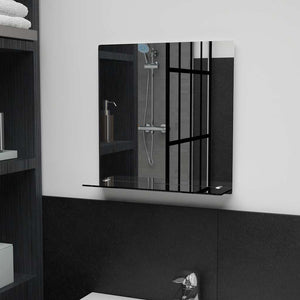 Wall Mirror Transparent Tempered Glass 15.7 x 15.7 in Wall mount