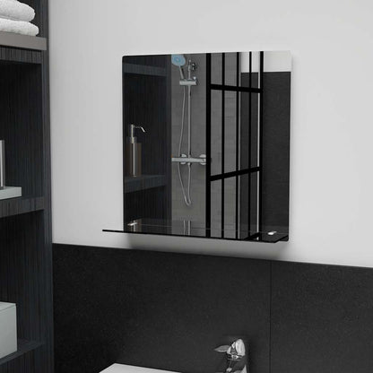 Wall Mirror Transparent Tempered Glass 15.7 x 15.7 in Wall mount