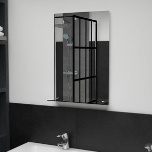 Wall Mirror Transparent Tempered Glass 15.7x23.6 in Wall mounting