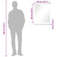 Wall Mirror Transparent Tempered Glass 19.7x23.6 in
