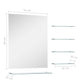 Wall Mirror Silver Tempered Glass 19.7 x 23.6 in Wall Mirror