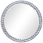Wall Mirror Silver Acrylic Crystal, Tempered Glass 23.6 in Diameter