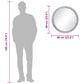 Wall Mirror Silver Acrylic Crystal, Tempered Glass 23.6 in Diameter