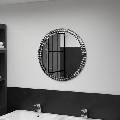 Wall Mirror Silver Acrylic Crystal, Tempered Glass 23.6 in Diameter
