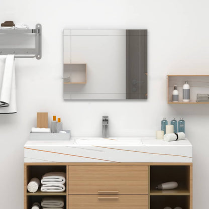 Wall Mirror Transparent Glass Medium Decorative Inlays