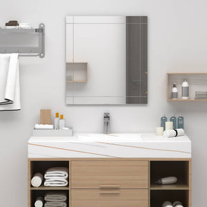 Wall Mirror Silver Glass 39.4 x 23.6 in Wall Mounting