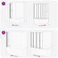 Shower Bath Screen Wall 55.1 x 66.1" 7 Panels Foldable with Towel Rack