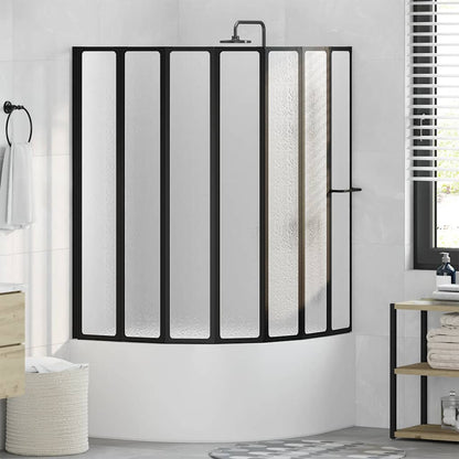 Shower Bath Screen Wall 55.1 x 66.1" 7 Panels Foldable with Towel Rack