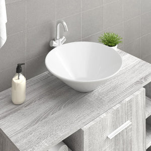 Wash Basins 2 pcs White 16.5x16.5x5.5" Ceramic