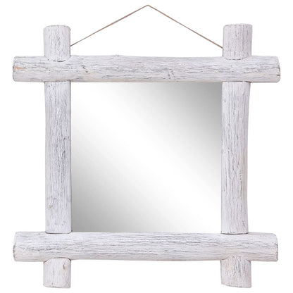 Mirror White Reclaimed wood, Glass 27.6 x 27.6 in