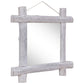Mirror White Reclaimed wood, Glass 27.6 x 27.6 in