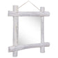 Mirror White Reclaimed wood, Glass 27.6 x 27.6 in
