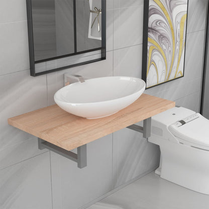 Bathroom Furniture Set Oak Engineered wood Standard