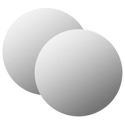 Wall Mirror Set of 2 Transparent Glass 19.7 in