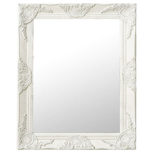 Wall Mirror White Wood, glass, engineered wood 19.7 x 23.6 in