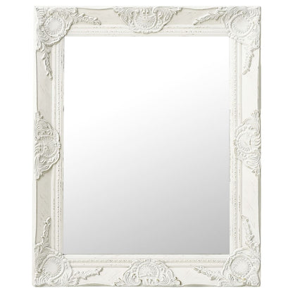 Wall Mirror White Wood, glass, engineered wood 19.7 x 23.6 in