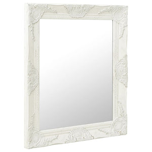Wall Mirror White Wood, glass, engineered wood 19.7 x 23.6 in