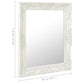 Wall Mirror White Wood, glass, engineered wood 19.7 x 23.6 in