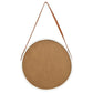 Wall Mirror White, Brown Faux Leather, Paulownia Wood, Glass Large
