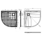 Shower Tray SMC Black 35.4x35.4"