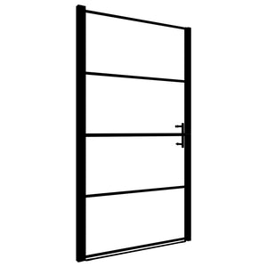 Shower Door Frost Tempered Glass 31.9"x76.8" Black
