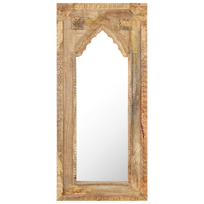 Mirror Natural Wood Solid Mango Wood, Glass 19.7 x 1.2 x 43.3 in
