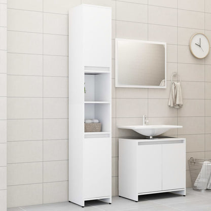 Bathroom Furniture Set White Engineered Wood Medium