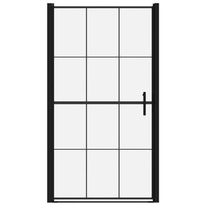 Shower Door Tempered Glass 39.4"x70.1" Black