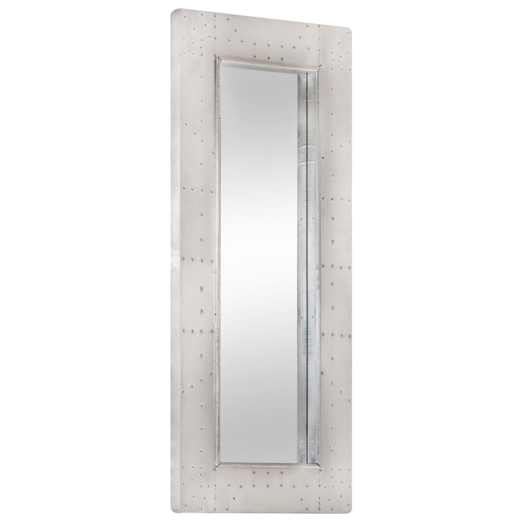 Aviator Mirror Silver Metal 43.3 in x 19.7 in Minimalistic