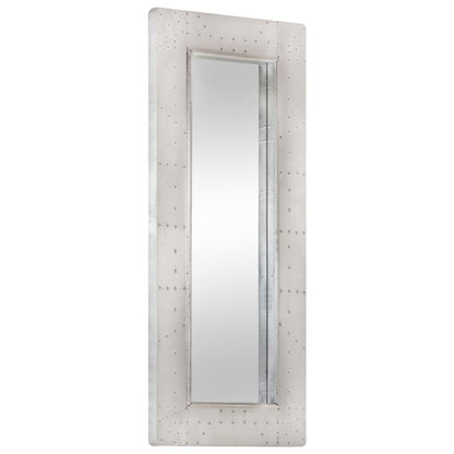 Aviator Mirror Silver Metal 43.3 in x 19.7 in Minimalistic