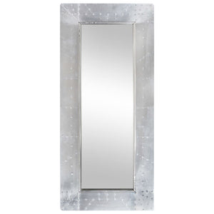 Aviator Mirror Silver Metal 43.3 in x 19.7 in Minimalistic