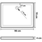 Shower Base Tray with Dots White 35.4"x27.6"x1.6" ABS