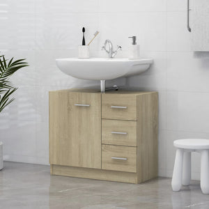 Sink Cabinet Sonoma Oak Engineered Wood 24.8x11.8x21.3 in Storage