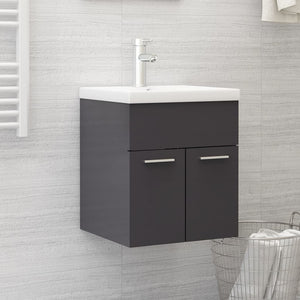 Sink Cabinet High gloss grey Engineered wood Small Sink Cabinet