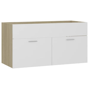 Sink Cabinet White and sonoma oak Engineered wood