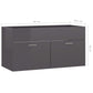 Sink Cabinet High gloss grey Engineered wood Large