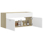 Sink Cabinet White and sonoma oak Engineered wood 39.4x15.2x18.1 in