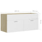 Sink Cabinet White and sonoma oak Engineered wood 39.4x15.2x18.1 in