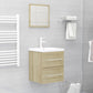 Sink Cabinet Sonoma Oak Engineered Wood Compact Bathroom Cabinet