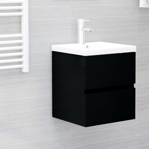 Sink Cabinet Black Engineered wood 16.1x15.2x17.7 in Sink Cabinet