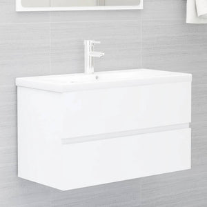 Sink Cabinet White Engineered wood 31.5 x 15.2 x 17.7 in