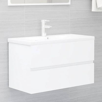 Sink Cabinet White Engineered wood 31.5 x 15.2 x 17.7 in
