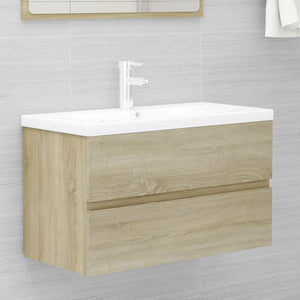 Sink Cabinet Sonoma Oak Engineered Wood Storage Bathroom Cabinet