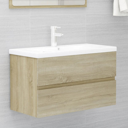 Sink Cabinet Sonoma Oak Engineered Wood Storage Bathroom Cabinet