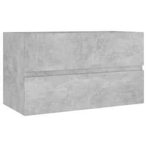 Sink Cabinet Concrete Grey Engineered Wood Sink Cabinet